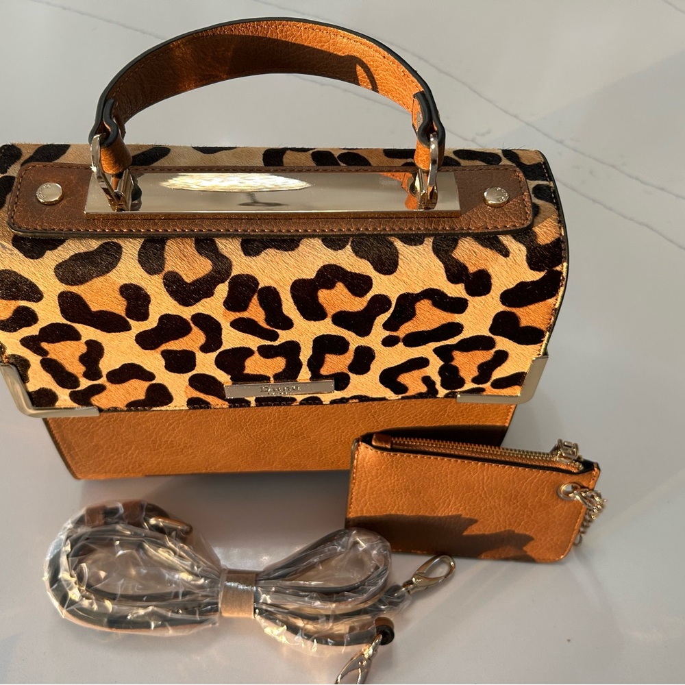 Leopard Print and Tan Women's Handbag Set